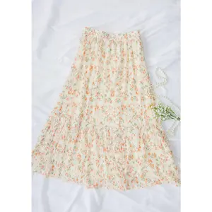 Peach Blossom Floral Maxi Skirt