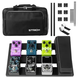 STRICH Guitar Pedal Board Aluminum Alloy 1.2lb Super Light Effect Pedalboard 15'' x 8.66'' with Carry Bag, MINI+ 15