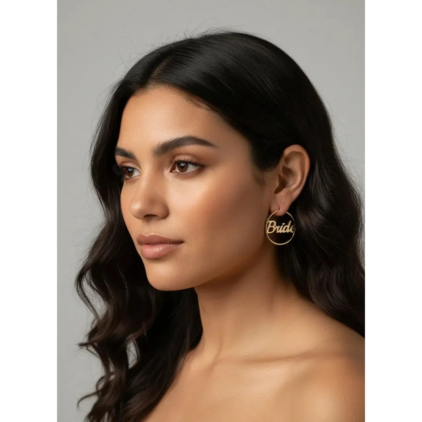 Bride Hoop Earrings (Gold)