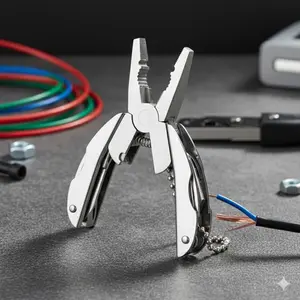 Portable stainless Steel folding multi-Tool Pliers, Keychain Emergency Repair Kit, Camping Hiking Mini Tactical Gear, Home Repair Durable Screwdriver Set, Outdoor Survival Pocket Knife Pliers, High Hardness EDc multi-Tool Kit