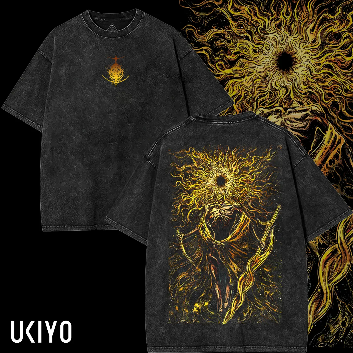 Midra Lord of Frenzied Flame Elden Ring 2.0 Retro Limited Vintage Lightweight Cotton Washed Tee Gift for Game Fans comfort color shirt Fabric Menswear Oversized Top