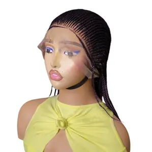 Cornrow Braided Wig for Women - Natural Hair Style, Soft and Flexible Design, Perfect for Everyday Wear
