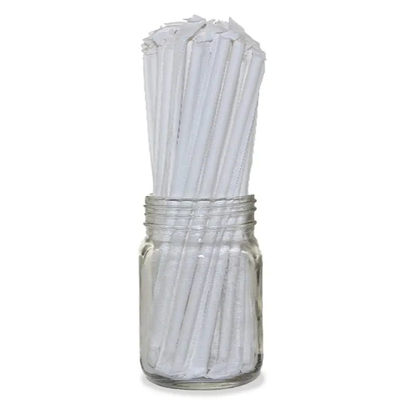 Eco-Friendly Biodegradable Compostable Disposable Paper Straws - 7.75in x 0.25in Size, 200-Pcs Pack, Bar Utensils for Cocktail Service & Seasonal Beverage Use