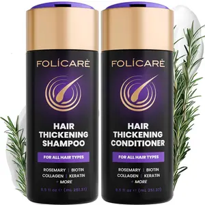 FOLICARE Thickening Biotin Shampoo and Conditioner Set for Men and Women