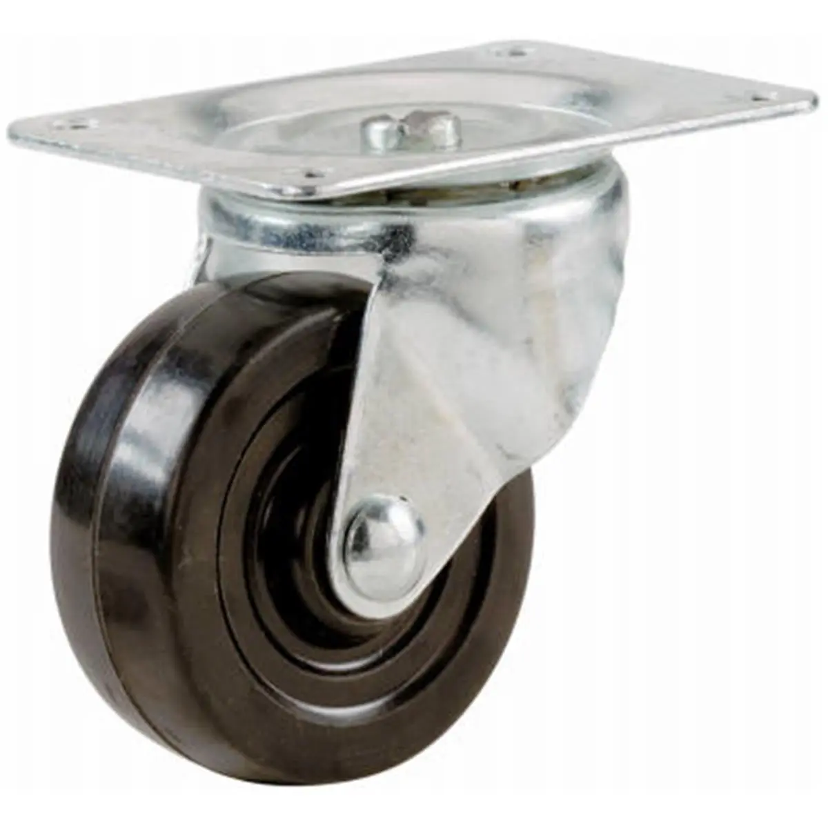 Shepherd Hardware 9479 Heavy-Duty 3 in. Rubber Swivel Plate Casters - Furniture Moving Wheel, 210lb Capacity, Quiet Movement, Smooth Hard Surface Floor Protection, 4.75x3.13x3.75 in for Indoor Chairs
