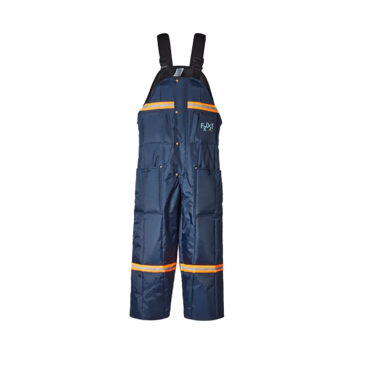 Men's Heavy-Duty Bib Overalls for Freezer Work, Insulated Sleeveless 1-Piece Rated to -50°F, Oxford Nylon with Reflective Trim, Snap, Zip, Menswear, Bib Belt Overalls, Blast Freezers
