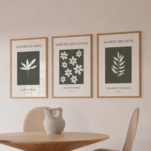 French Flower Market Wall Art Set of 3 – Paris Floral Prints, Vintage Botanical Gallery Posters, Elegant French Wall Decor, Room Decor, Unframed