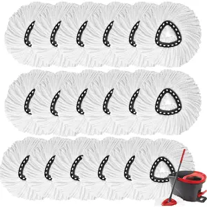 16 count Spin Mop Replacement , Microfiber Mop Heads Replacements with Triangle Spin Mop , 360  Round Spin Mop Replacement  for Easy House Cleaning Floor Mopping