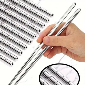 5/10 Pairs Premium Reusable Metal Chopsticks Dishwasher Safe Lightweight Easy To Use Metal Chop Stick Utensils