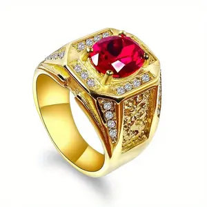 Dragon Shaped Pattern Ring, Luxurious Synthetic Zircon Stainless Steel Ring From Europe and America, Showcasing The Unique Charm and Taste of Modern Men, Suitable for Various Formal and Casual Occasions