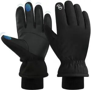 Waterproof Winter Ski Gloves for Men and Women 5-Layer Warmth Touchscreen Fingers for Snowboarding Outdoor Activities Unisex High-Density Fabric Reinforced Palm touchscreen design warm skiing beanie scarf glove