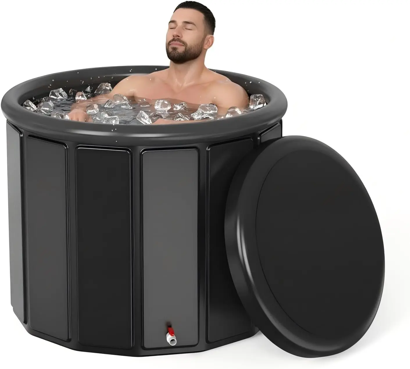 Extra Large Portable Multi-Layer Ice Bath Tub for Athletes - Cold Plunge Tub for Muscle Recovery, Cold Water Therapy, Home & Backyard Use (Black, 30X35.5 IN)