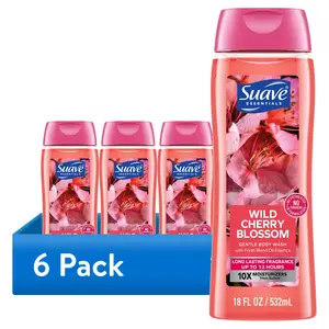 (6 Pack) Suave Essentials Gentle Body Wash, Wild Cherry Blossom. 18 Oz Suave Brands Company LLC