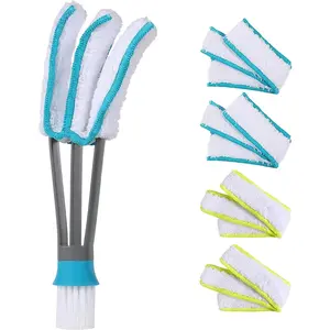 Blind Duster, Window Cleaner Duster Brush with 5 Microfiber Sleeves, Cleaning Tools for Vertical Blinds Air Conditioner Dust Ceiling Fans Dust Collector
