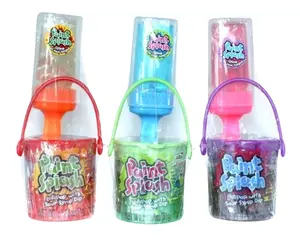 Paint Splash Lollipop with Sour Syrup Dip 2 Pack Assorted Flavors 1.80 oz Fun Party Snacks