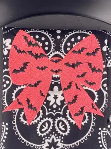 Bat Bow Glow Bandana – Black Texas Paisley