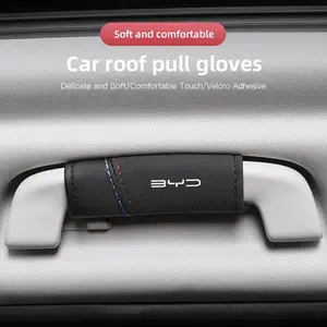 2Pcs Car Suede Leather Roof Handle Protective Cover For BYD Atto 3 Yuan Plus Han Tang EV F3 E6 Dmi Song F0 Qin Pro G3 I3 Ea1 Max G6 2din