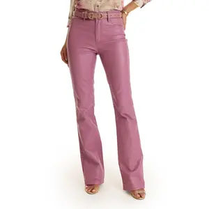 Aria Coated Flare Jean - Mauve