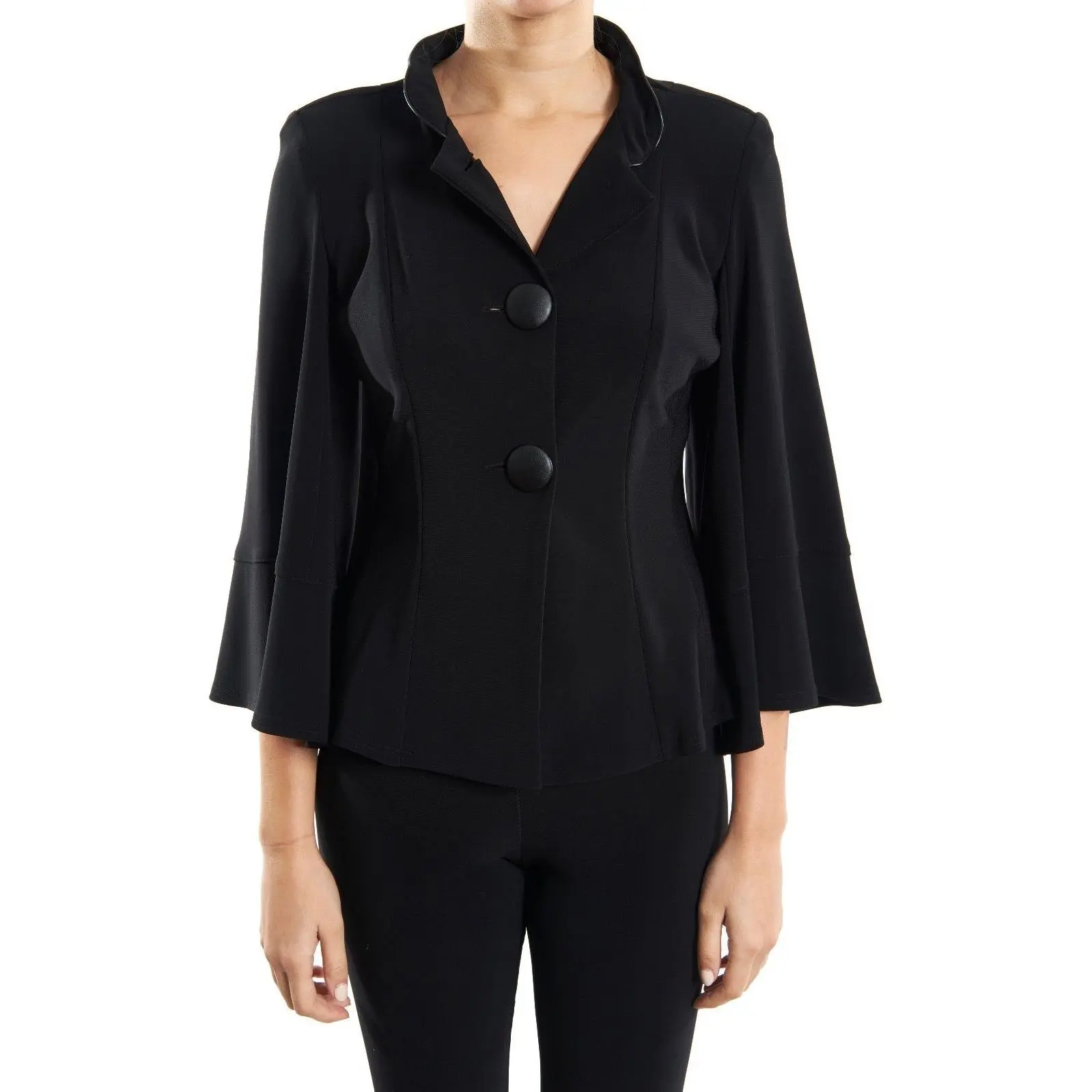 Joseph Ribkoff L/S Swing Jacket with Leather Buttons