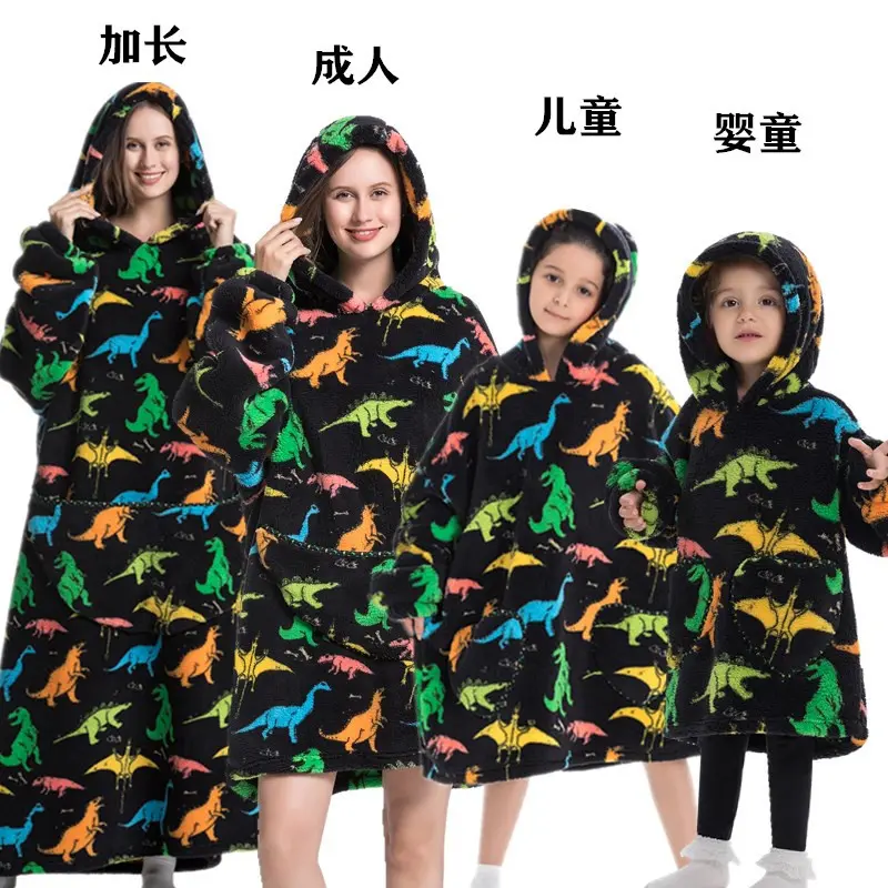 Multi colored dinosaur warm clothing