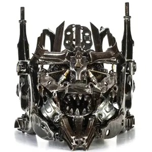 Megatron Head Inspired Recycled Metal Art Sculpture