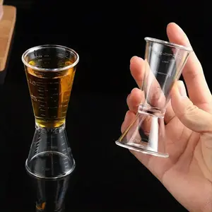 2PCS Double Sided Cocktail Shakers, Durable Plastic Bar Tools with Built In Jigger Markings, Double Jigger, Cocktail Shaker, Double Cocktail Measuring Glass, Capacity Shaking Bottle, Kitchen Gadgets, Kitchenware
