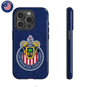 Club Deportivo Guadalajara Mexican Football League Aesthetic Design Pattern Casing For iphone 16 15 14 13 12 11 Plus Pro Max Drop-proof PBT Material Durable Trendy Cover Protection Shockproof Protector Vintage Anti-scratch Smartphone Coverphone Hard Case,