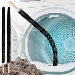 LMMAKE Dryer Vent Cleaner Brush Set - Long Flexible Refrigerator Coil & Radiator Brushes, Dryer Vent Cleaner Attachment Dusters, Extension/Long Handle Dusters, Indoor Stainless Steel Lint Trap Cleaner, Dryer Vent Cleaner Attachment Dusters/Duster Heads