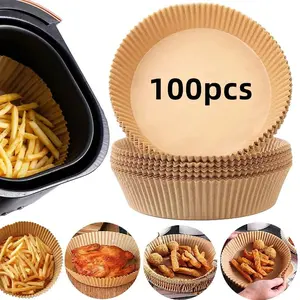 Disposable Air Fryer Paper Round/Square Special Paper Food Silicon Oil Paper Air Fryer Liners Baking Paper 100pcs single sheet