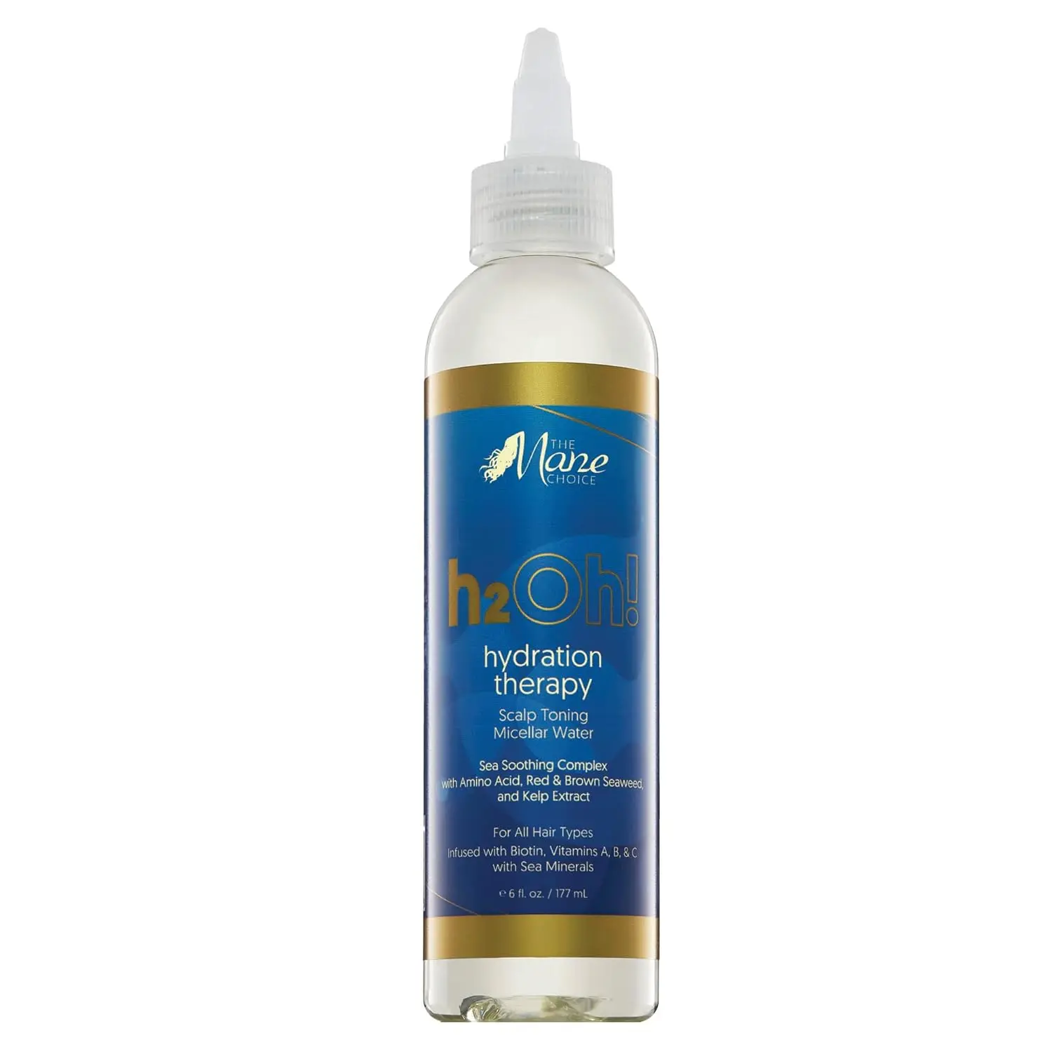 The Mane Choice H2Oh! Hydration Therapy Dual Phase Micellar Water, Hydrating Liquid Makeup Remover for Face, 6 fl oz Bottle, Single Item, 6 Fluid Ounces