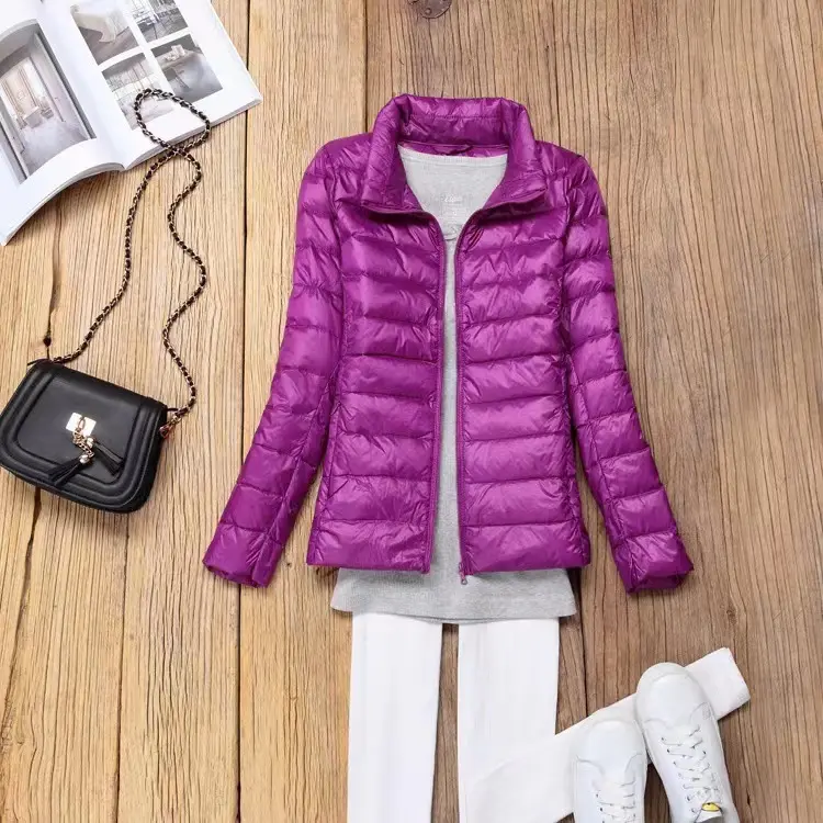 Deep purple standing collar for women