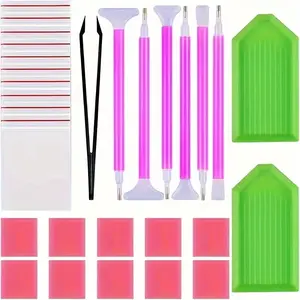 DIY Diamond Painting Tools Kit, Diamond Art Tools, 29-Piece Set with Multiple Sizes, Unique Crafts, Drawing Pens & Diamond Embroidery Plate, DIY Kits