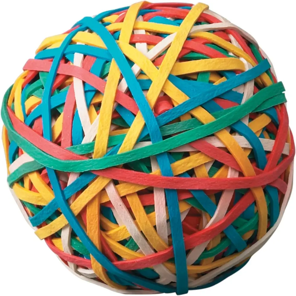 School Smart Durable Rubber Band Ball - Multifunctional Multi-Color Rubberband, Home Supplies for Teachers
