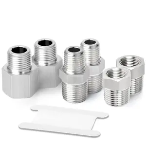 TAISHER 6PCS Forging of 304 Stainless Steel Fitting Hex Bushing, Reducer Adapter, Reducing Hex Nipple