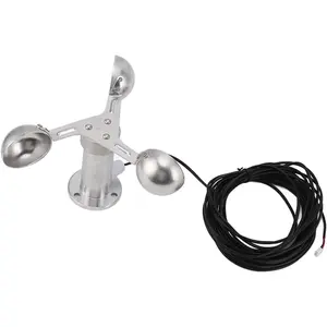 360 Degree Aluminium Alloy 3 Cups Wind Speed Sensor Anemometer with 8 Meter Cable, Accurate Measuring for Power Plants