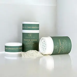 Gracie & Co 1942 French Green Clay 2-in-1 All Natural Clay Powder Cleanser to Mask - Gentle Daily Cleanser & Deep-Cleansing Mask for Oily & Combination Skin - Eco-Friendly Travel Friendly Treatment Detox Floral - Lightweight