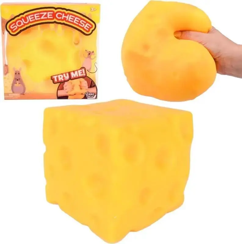 Squishy Cheese Block - Yellow, moldable fidget Toy with Squeeze Feature, Ideal for Play and Relaxation friends gift