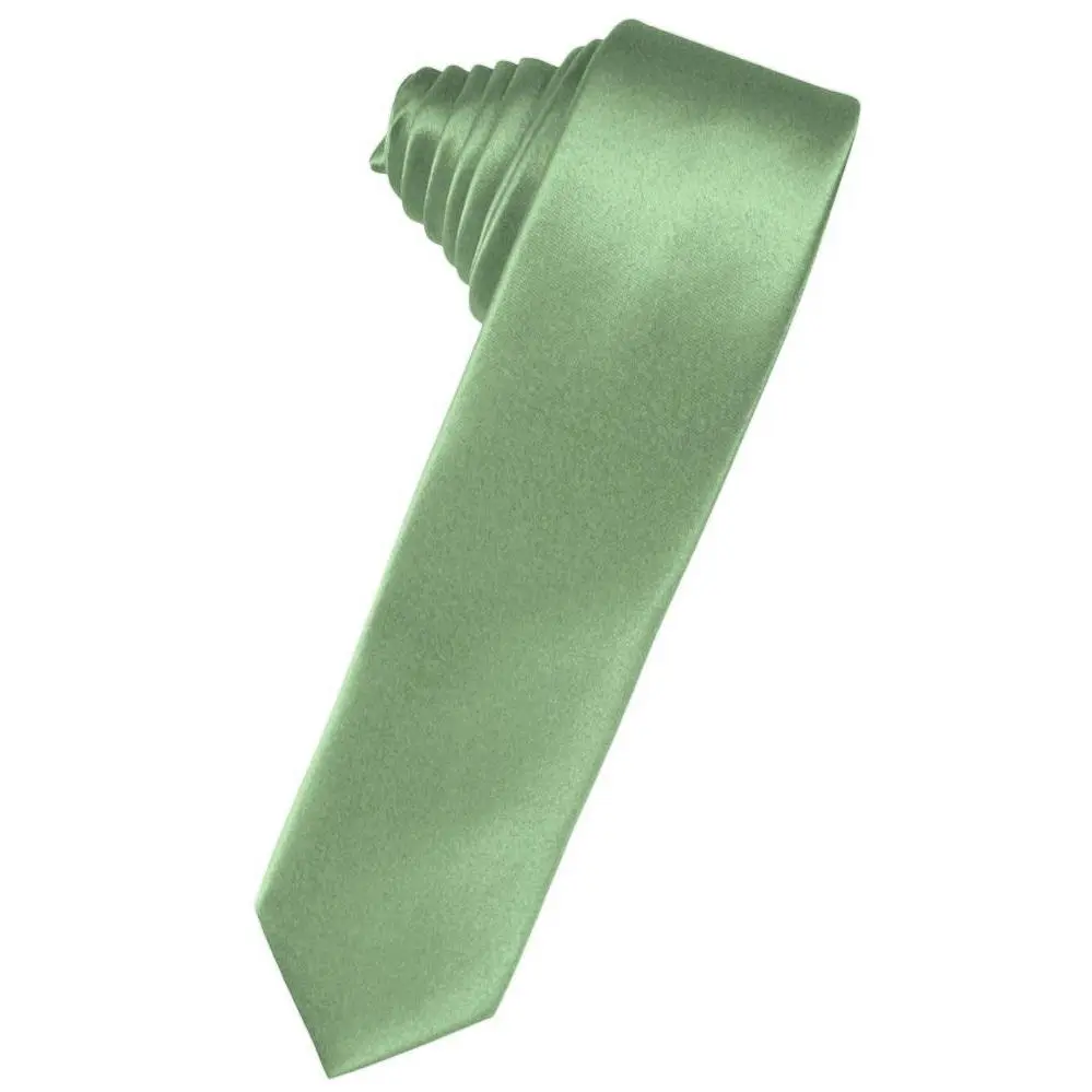 Sage Luxury Satin Skinny Necktie