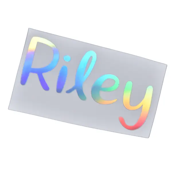 Rainbow Name Decal: Personalized Holographic Text Vinyl Sticker for Water Bottles, Tumblers, Cups, School Labels, Container, Weddings