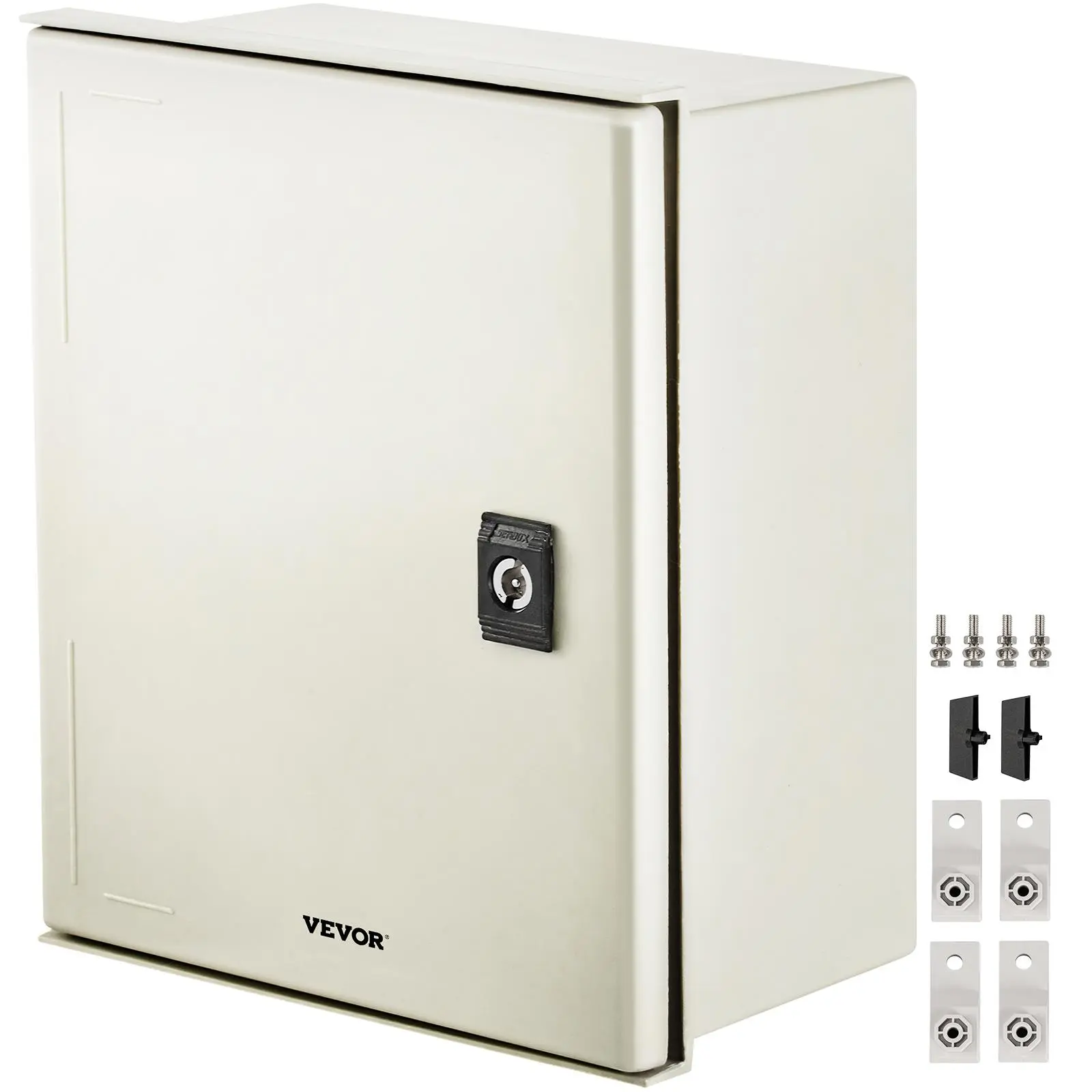 【Summerfinds】VEVOR Industrial Sturdy Fiberglass-Steel Electric Enclosure, IP66 Rated, Waterproof, Dust-Resistant, 10.8x9.4x5.5 Inches, Detachable Galvanized Mounting Backplate, Mounting Holes, Convenient Operation, Indoor/Outdoors Use, Protection
