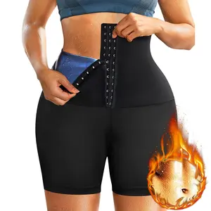 Women Sauna Sweat Shorts High Waist Trainer Short Compression Workout Sauna Suit Pants Body Shaper Tummy Tuck