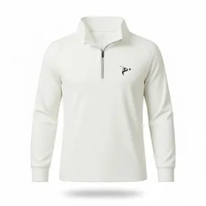 White Performance 1/4 Zip Golf Pullover