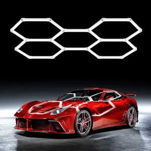 Hexagon Garage Light 5 Hex, 168W 20160LM, 6500K Super Bright Honeycomb LED Ceiling Light for Garage, Workshop, Basement, Gym,  Detailing Shop