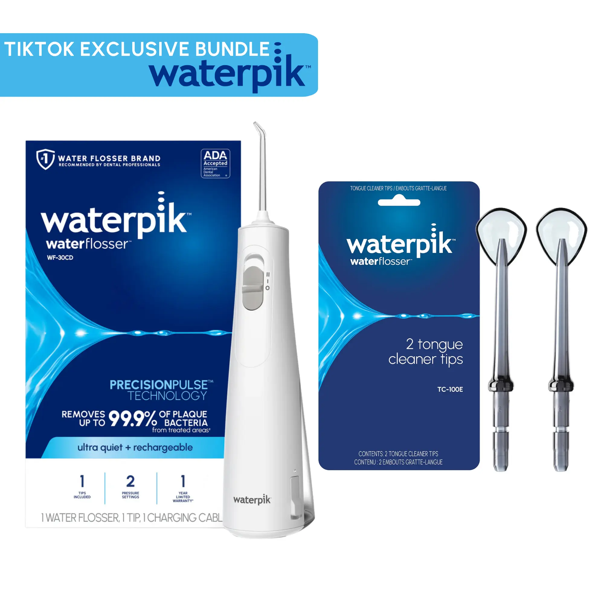 Waterpik Water Flosser 1100 + Tip Attachmen Bundle Variety Pack Waterpik Water Flosser 1100 + Tip Attachmen Bundle Variety Pack