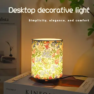 Simple Mini Bedside Lamp with Button Switch, Includes Bulb, Perfect for Bedroom and Office, Ideal for Room and Dormitory, Flower Design Lamp, Indoor Decorative Light, Nightlight