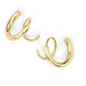 Spiral double loop twisted earrings premium sense winding earrings