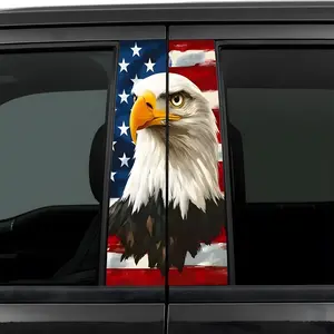 Eagle FLag Car B-Pillar Sticker - 2 PCS Bold Eagle Design for Vehicle Personalization & Stylish Accessory Easy Application Enhances Car Look