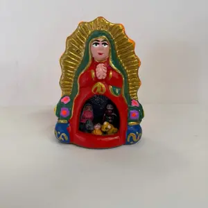 Hand-Painted Adobe Nativity • Clay Folk Art Scene Mini nacimiento