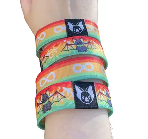 Autistic flag Bat Bracelet - Autism Neurodivergent Infinity  symbol Elastic Wristband (only one included)