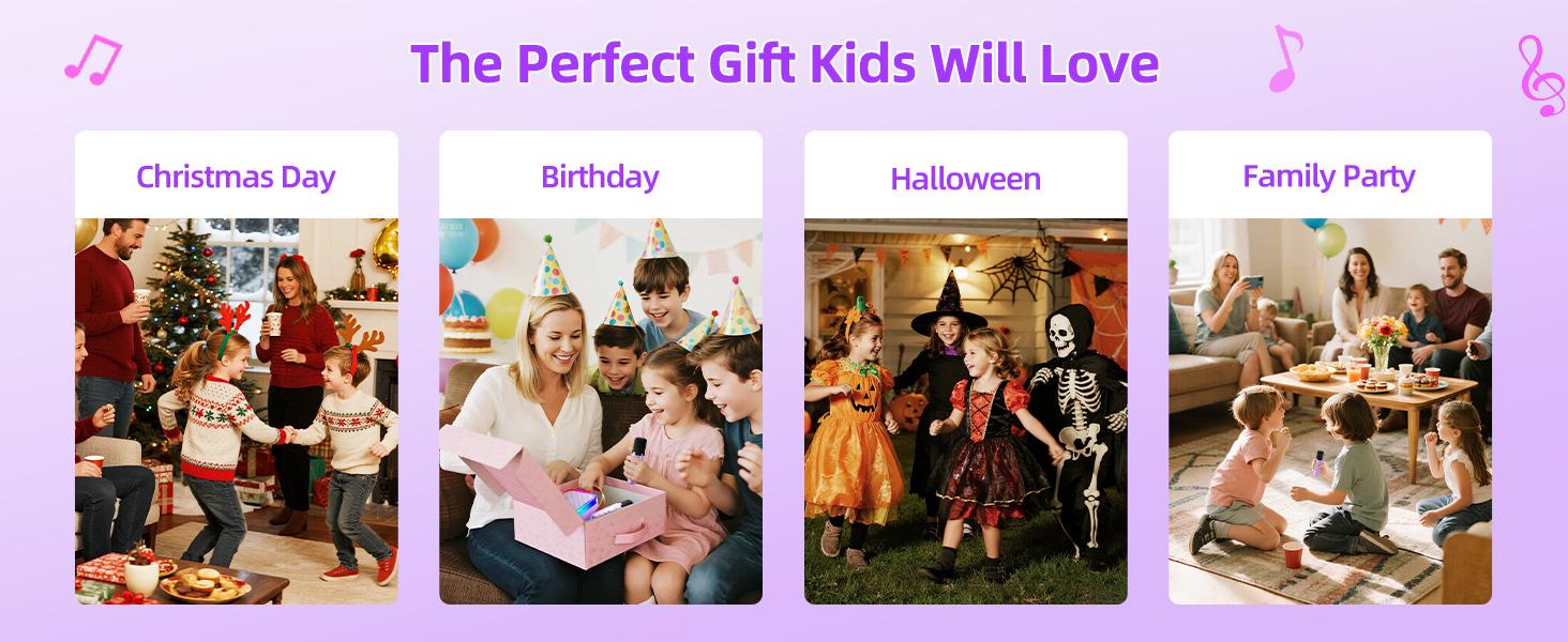 Mini Karaoke Machine for Kids Adults, Portable Bluetooth Speaker with 2 Wireless Microphones,Toys Birthday Gifts for Girls Ages 4, 5, 6, 7, 8,9,10,11,12+ Family Home Party (Purple) Mini Karaoke Machine for Kids Adults, Portable Bluetooth Speaker with 2 Wireless Microphones,Toys Birthday Gifts for Girls Ages 4, 5, 6, 7, 8,9,10,11,12+ Family Home Party (Purple)